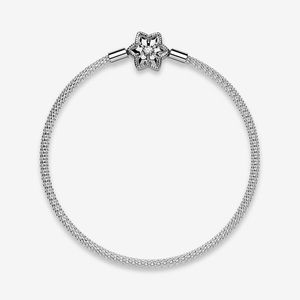 Pandora Moments Bright Snowflake Clasp Mesh Bracelet